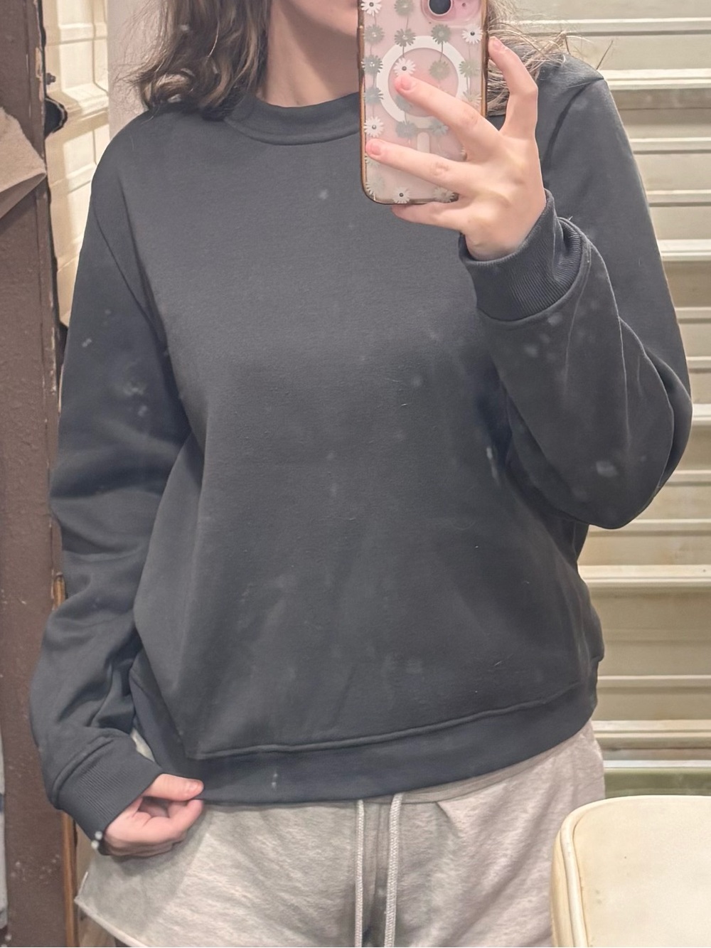 a:glow Neutral Gray Crewneck Sweater